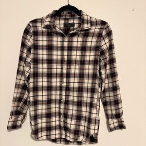 Banana Republic Black, White, and Red Plaid Shirt